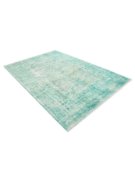 Turquoise 6' 1 x 9' Boutique Rectangle Area Rug Chenille Polyester Cotton Traditional Oriental Inspired Classical Carpet for Living Rooms Dining Office Space Interior Design for Sale at Rug Engine