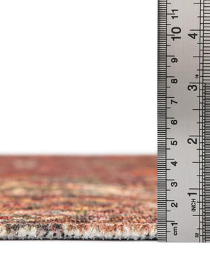 Rust Red 7' 10 x 10' Boutique Rectangle Area Rug Chenille Polyester Cotton Traditional Oriental Inspired Classical Carpet for Living Rooms Dining Office Space Interior Design for Sale at Rug Engine