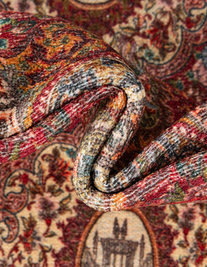 Rust Red 9' x 11' 10 Boutique Rectangle Area Rug Chenille Polyester Cotton Traditional Oriental Inspired Classical Carpet for Living Rooms Dining Office Space Interior Design for Sale at Rug Engine