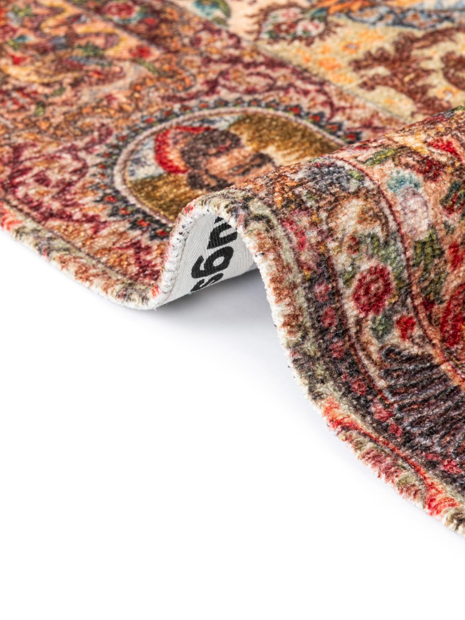 Rust Red 7' 10 x 10' Boutique Rectangle Area Rug Chenille Polyester Cotton Traditional Oriental Inspired Classical Carpet for Living Rooms Dining Office Space Interior Design for Sale at Rug Engine