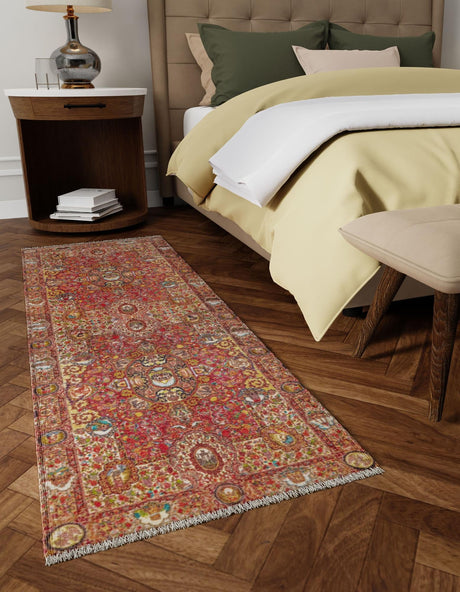 Rust Red 2' x 5' 1 Boutique Runner Area Rug Chenille Polyester Cotton Traditional Oriental Inspired Classical Carpet for Living Rooms Dining Office Space Interior Design for Sale at Rug Engine