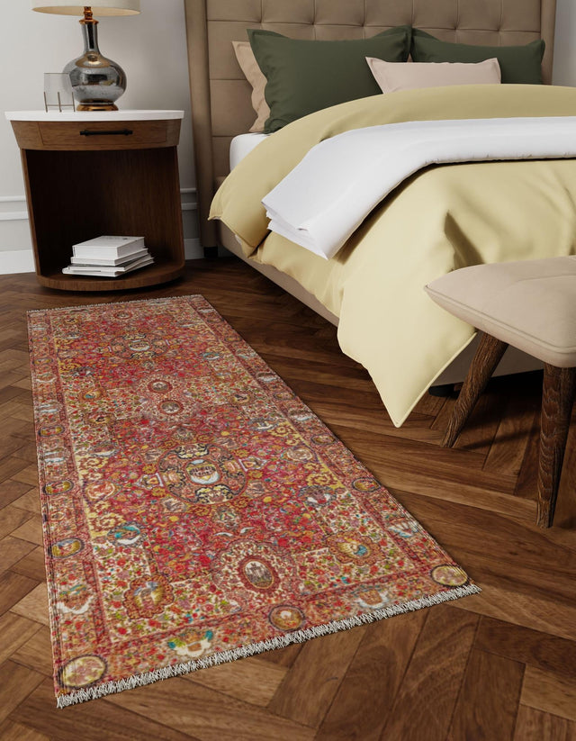 Rust Red 2' x 8' Boutique Runner Area Rug Chenille Polyester Cotton Traditional Oriental Inspired Classical Carpet for Living Rooms Dining Office Space Interior Design for Sale at Rug Engine