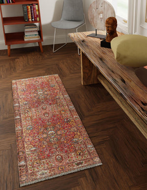 Rust Red 3' 3 x 11' 10 Boutique Runner Area Rug Chenille Polyester Cotton Traditional Oriental Inspired Classical Carpet for Living Rooms Dining Office Space Interior Design for Sale at Rug Engine