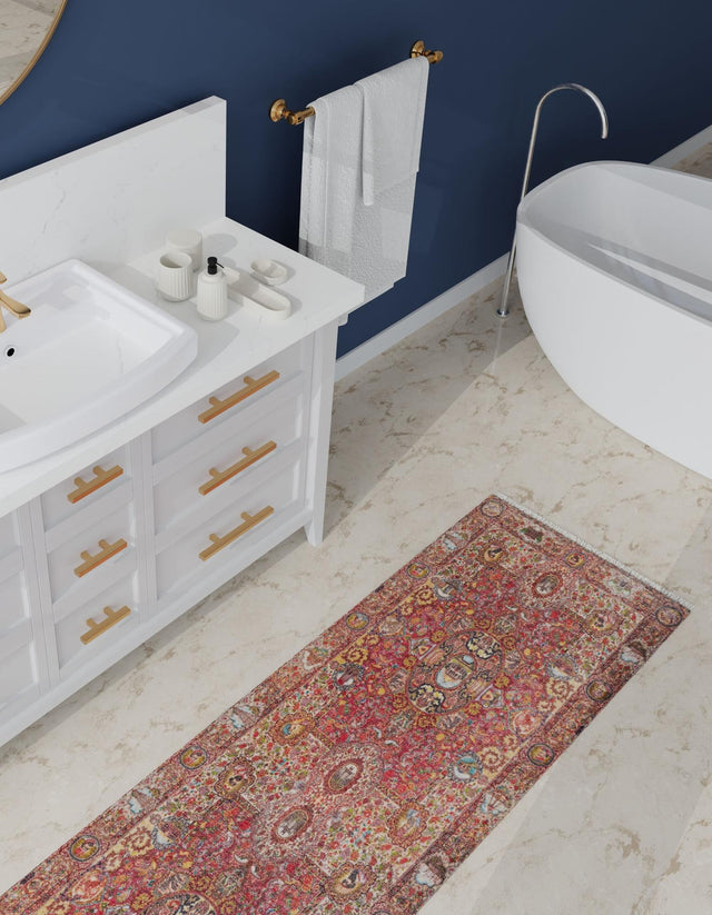 Rust Red 2' x 6' 1 Boutique Runner Area Rug Chenille Polyester Cotton Traditional Oriental Inspired Classical Carpet for Living Rooms Dining Office Space Interior Design for Sale at Rug Engine
