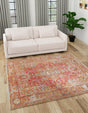 Rust Red 7' 9 x 7' 9 Boutique Square Area Rug Chenille Polyester Cotton Traditional Oriental Inspired Classical Carpet for Living Rooms Dining Office Space Interior Design for Sale at Rug Engine