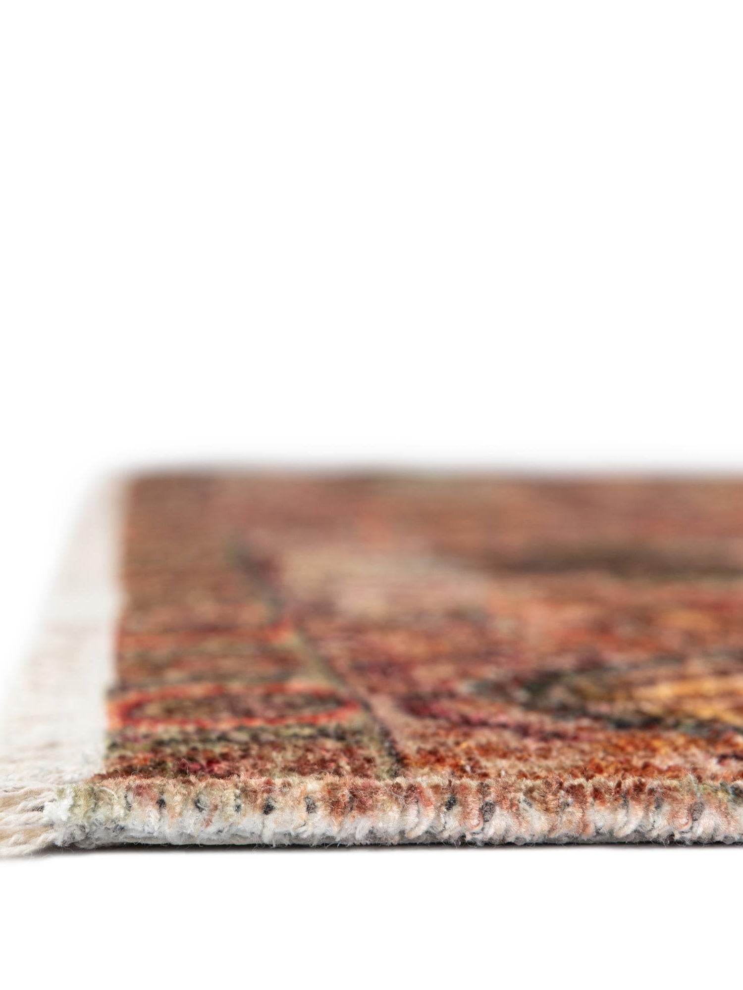 Rust Red 5' 1 x 5' 1 Boutique Square Area Rug Chenille Polyester Cotton Traditional Oriental Inspired Classical Carpet for Living Rooms Dining Office Space Interior Design for Sale at Rug Engine