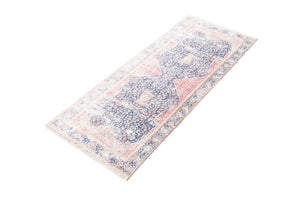 Navy Blue 2' x 5' 1 Boutique Runner Area Rug Chenille Polyester Cotton Traditional Oriental Inspired Classical Carpet for Living Rooms Dining Office Space Interior Design for Sale at Rug Engine