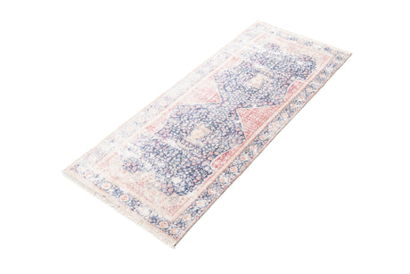 Navy Blue 2' x 5' 1 Boutique Runner Area Rug Chenille Polyester Cotton Traditional Oriental Inspired Classical Carpet for Living Rooms Dining Office Space Interior Design for Sale at Rug Engine