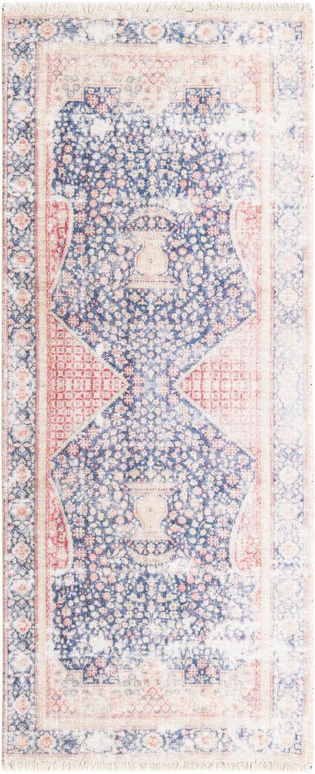 Navy Blue 2' x 5' 1 Boutique Runner Area Rug Chenille Polyester Cotton Traditional Oriental Inspired Classical Carpet for Living Rooms Dining Office Space Interior Design for Sale at Rug Engine