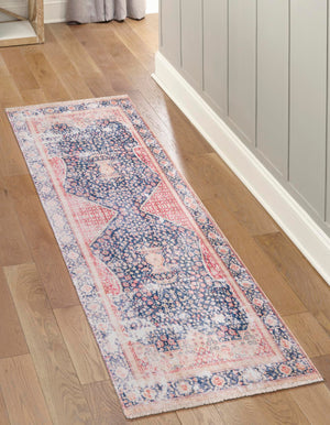 Navy Blue 2' x 5' 1 Boutique Runner Area Rug Chenille Polyester Cotton Traditional Oriental Inspired Classical Carpet for Living Rooms Dining Office Space Interior Design for Sale at Rug Engine