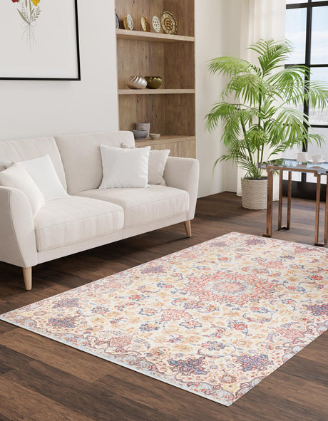 Beige 2' x 3' 1 Boutique Rectangle Area Rug Chenille Polyester Cotton Traditional Oriental Inspired Classical Carpet for Living Rooms Dining Office Space Interior Design for Sale at Rug Engine