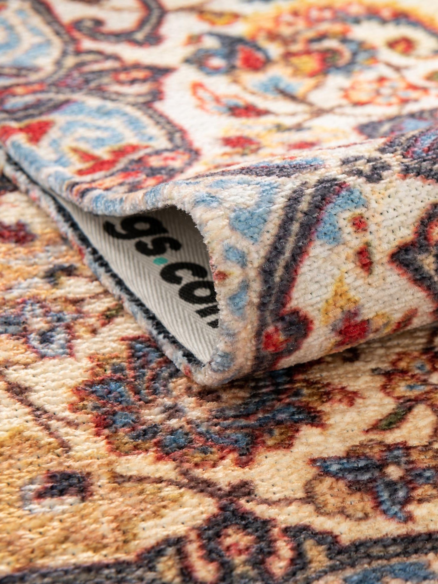Beige 9' x 11' 10 Boutique Rectangle Area Rug Chenille Polyester Cotton Traditional Oriental Inspired Classical Carpet for Living Rooms Dining Office Space Interior Design for Sale at Rug Engine