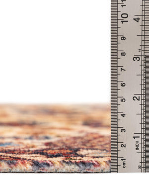 Beige 5' 1 x 5' 1 Boutique Square Area Rug Chenille Polyester Cotton Traditional Oriental Inspired Classical Carpet for Living Rooms Dining Office Space Interior Design for Sale at Rug Engine