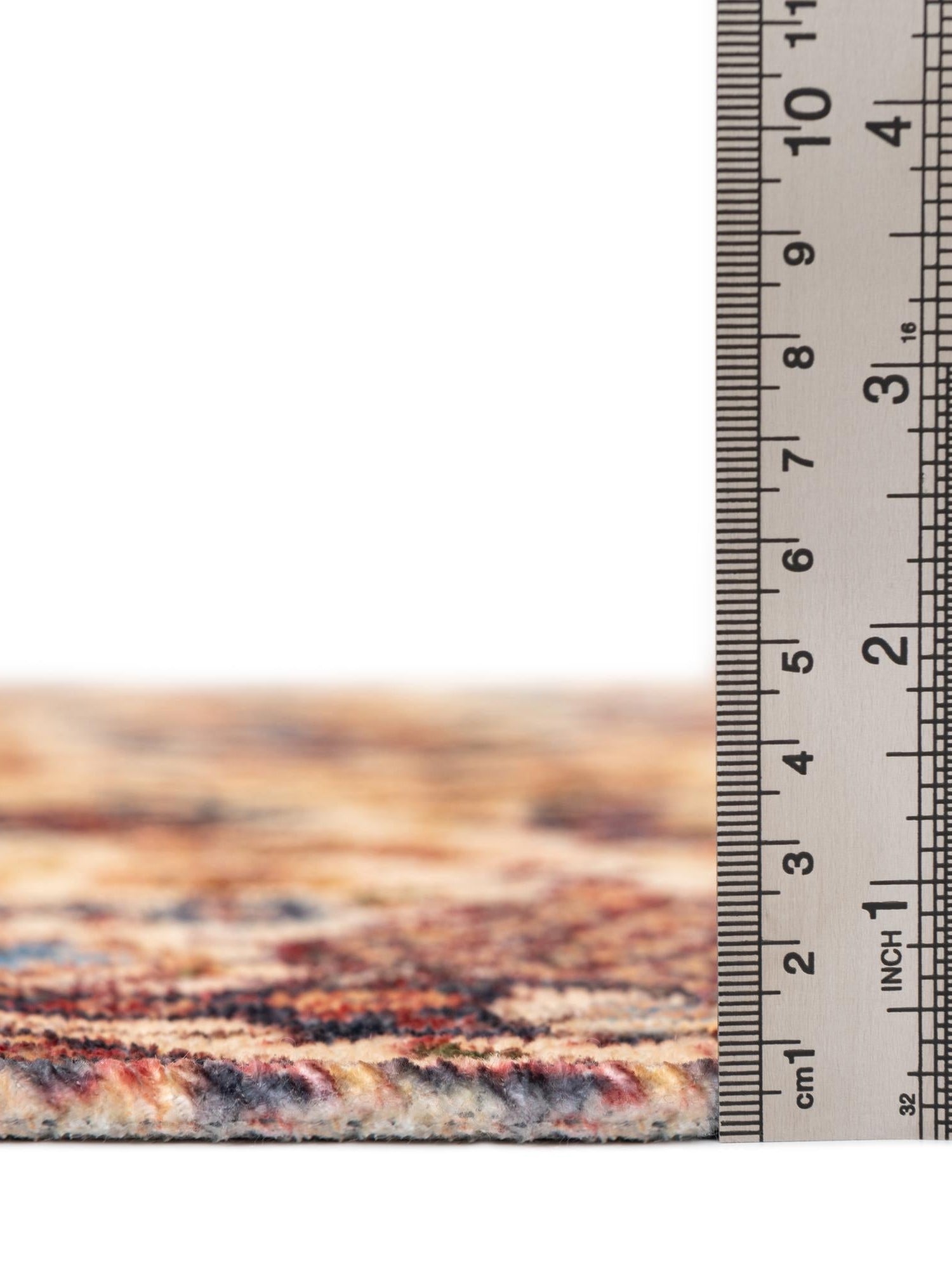 Beige 7' 9 x 7' 9 Boutique Square Area Rug Chenille Polyester Cotton Traditional Oriental Inspired Classical Carpet for Living Rooms Dining Office Space Interior Design for Sale at Rug Engine