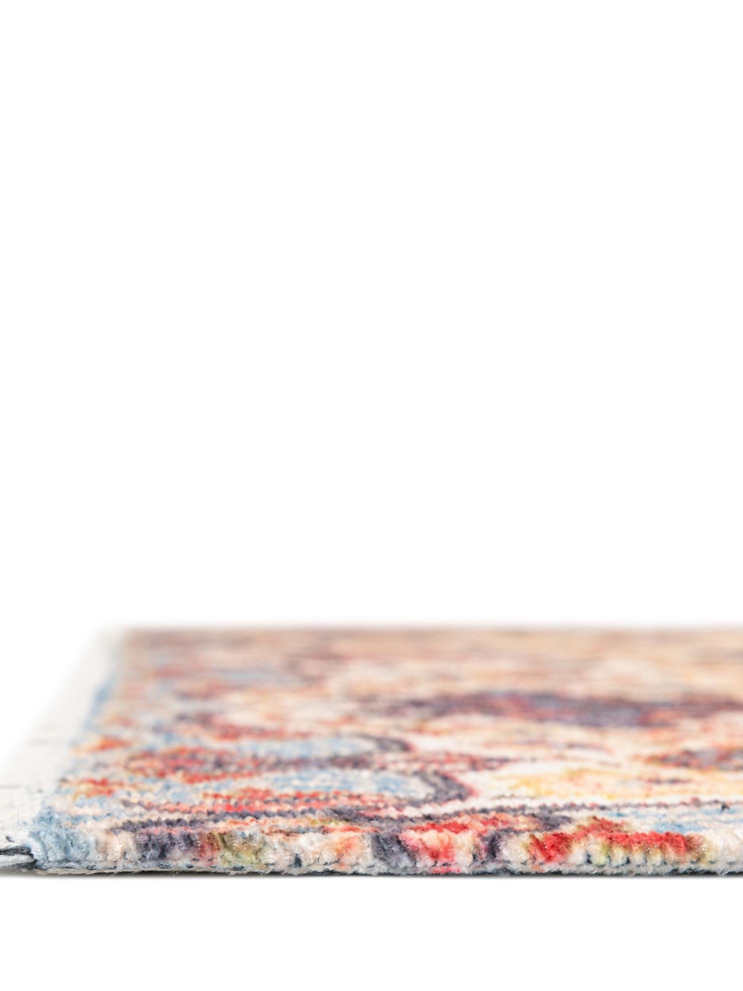Beige 7' 9 x 7' 9 Boutique Square Area Rug Chenille Polyester Cotton Traditional Oriental Inspired Classical Carpet for Living Rooms Dining Office Space Interior Design for Sale at Rug Engine