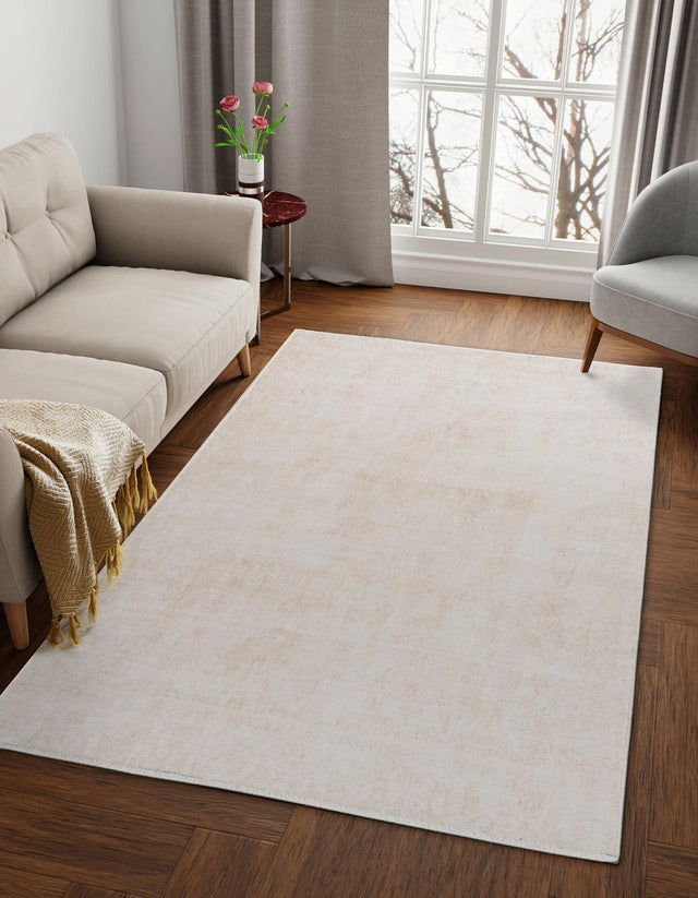 Ivory 6' 1 x 9' Boutique Rectangle Area Rug Chenille Polyester Cotton Traditional Oriental Inspired Classical Carpet for Living Rooms Dining Office Space Interior Design for Sale at Rug Engine