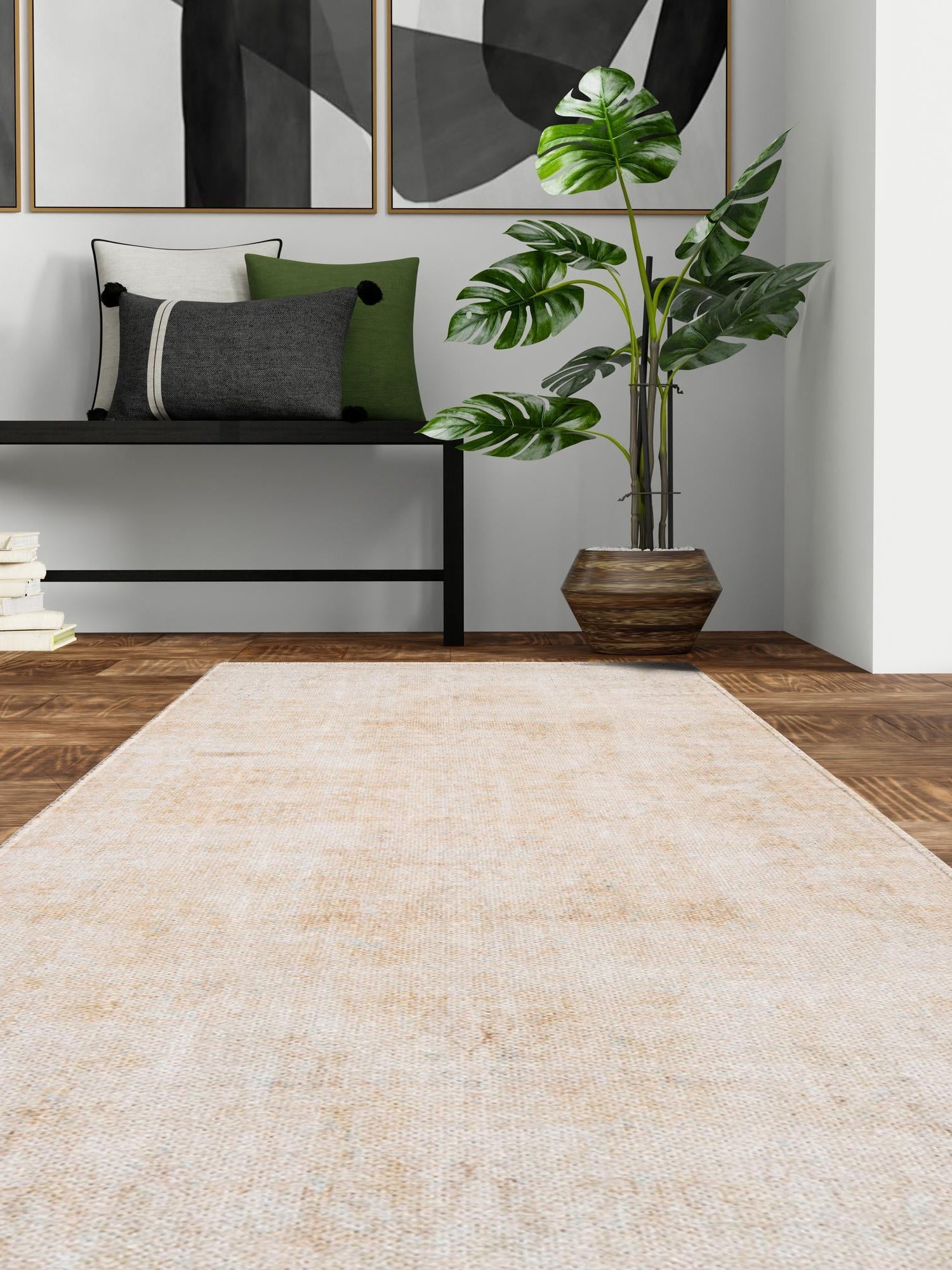 Ivory 3' 3 x 11' 10 Boutique Runner Area Rug Chenille Polyester Cotton Traditional Oriental Inspired Classical Carpet for Living Rooms Dining Office Space Interior Design for Sale at Rug Engine