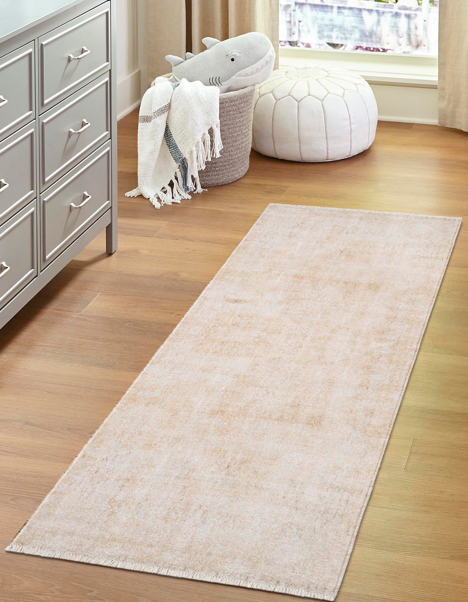 Ivory 2' x 8' Boutique Runner Area Rug Chenille Polyester Cotton Traditional Oriental Inspired Classical Carpet for Living Rooms Dining Office Space Interior Design for Sale at Rug Engine