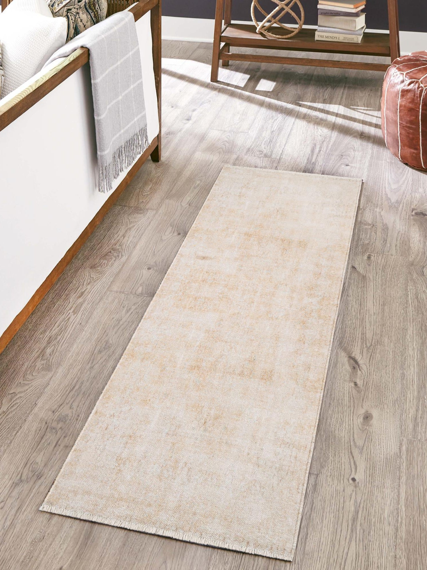 Ivory 2' x 8' Boutique Runner Area Rug Chenille Polyester Cotton Traditional Oriental Inspired Classical Carpet for Living Rooms Dining Office Space Interior Design for Sale at Rug Engine