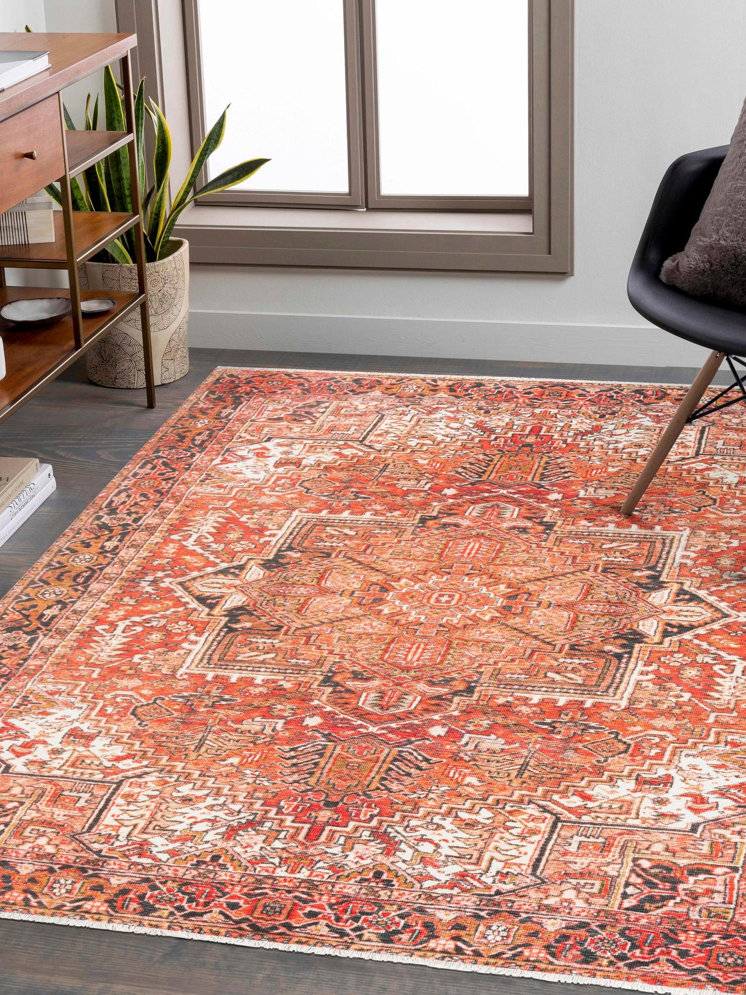 Rust Red 2' x 3' 1 Boutique Rectangle Area Rug Chenille Polyester Cotton Traditional Oriental Inspired Classical Carpet for Living Rooms Dining Office Space Interior Design for Sale at Rug Engine