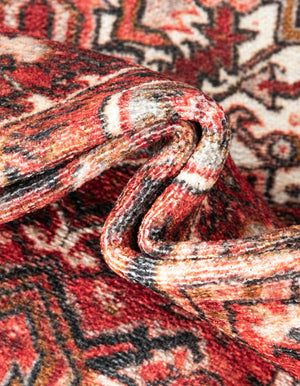 Rust Red 7' 10 x 10' Boutique Rectangle Area Rug Chenille Polyester Cotton Traditional Oriental Inspired Classical Carpet for Living Rooms Dining Office Space Interior Design for Sale at Rug Engine