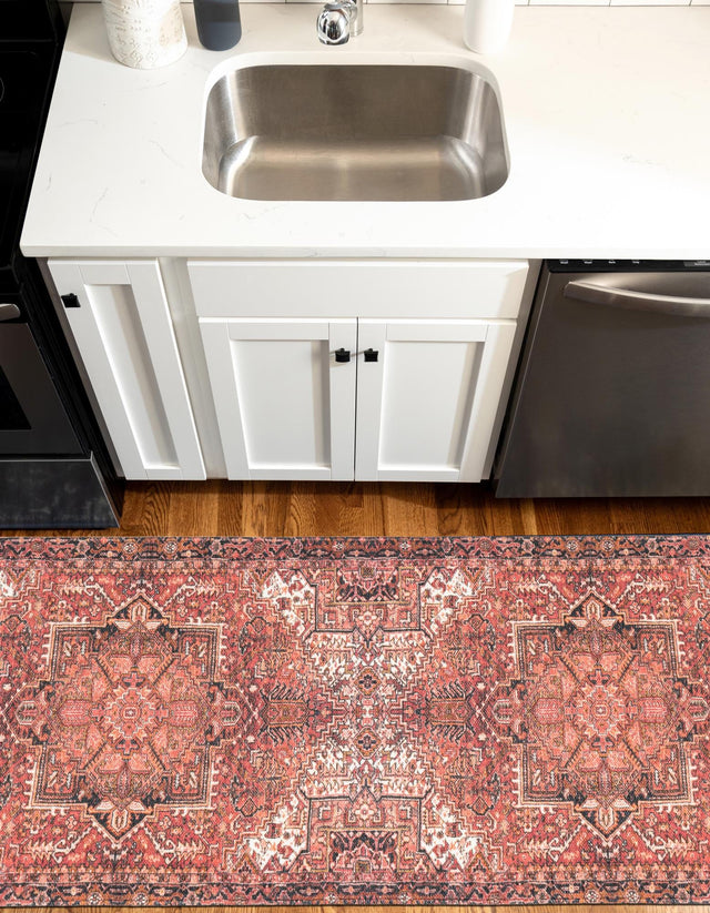 Rust Red 2' x 5' 1 Boutique Runner Area Rug Chenille Polyester Cotton Traditional Oriental Inspired Classical Carpet for Living Rooms Dining Office Space Interior Design for Sale at Rug Engine