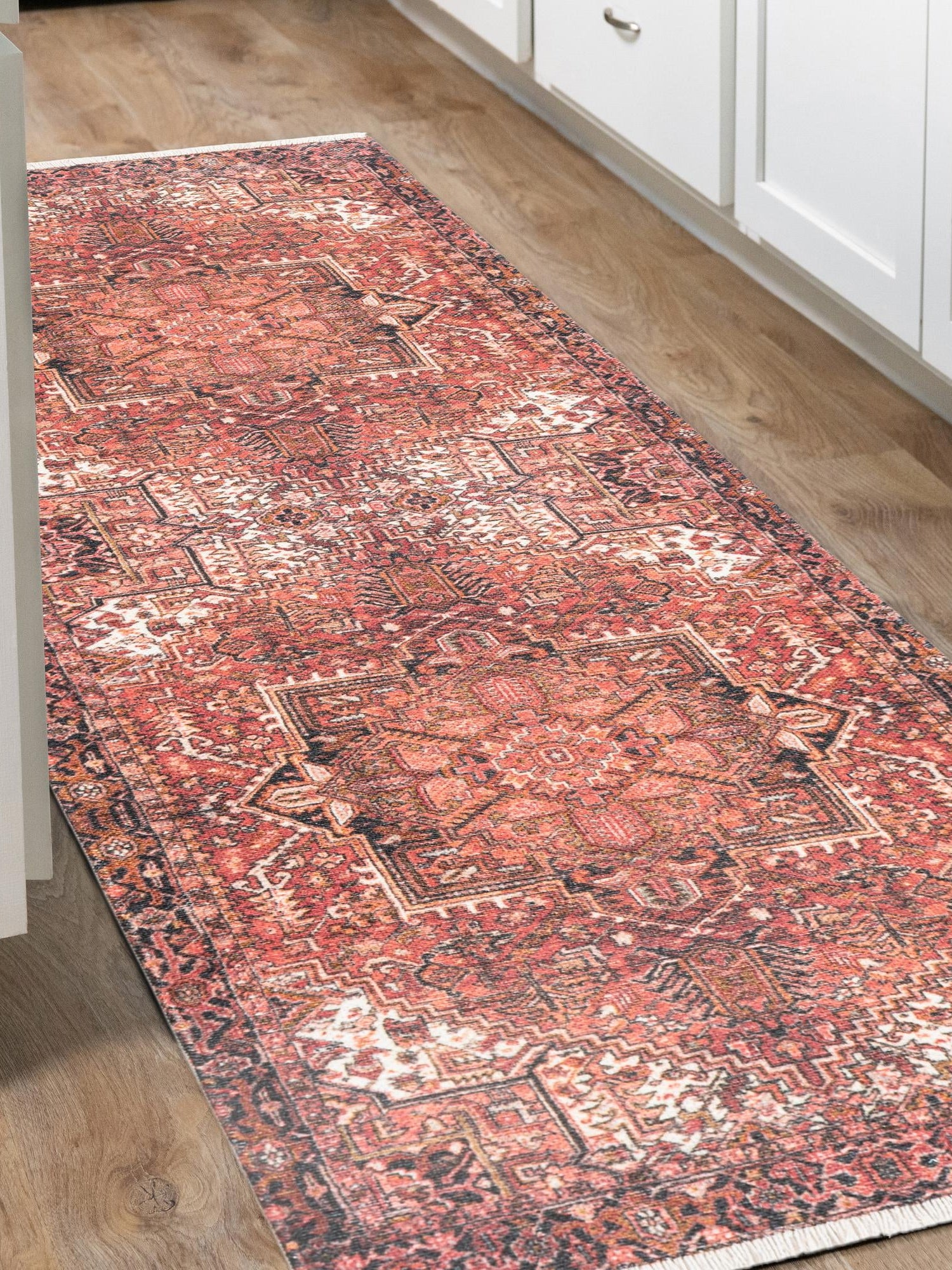 Rust Red 2' x 5' 1 Boutique Runner Area Rug Chenille Polyester Cotton Traditional Oriental Inspired Classical Carpet for Living Rooms Dining Office Space Interior Design for Sale at Rug Engine