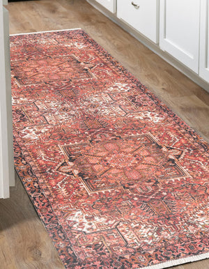 Rust Red 3' 3 x 11' 10 Boutique Runner Area Rug Chenille Polyester Cotton Traditional Oriental Inspired Classical Carpet for Living Rooms Dining Office Space Interior Design for Sale at Rug Engine