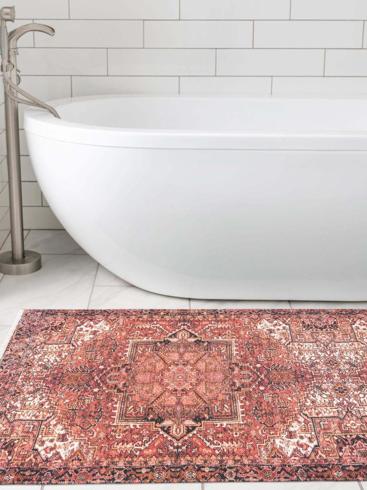 Rust Red 2' x 6' 1 Boutique Runner Area Rug Chenille Polyester Cotton Traditional Oriental Inspired Classical Carpet for Living Rooms Dining Office Space Interior Design for Sale at Rug Engine