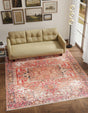 Rust Red 5' 1 x 5' 1 Boutique Square Area Rug Chenille Polyester Cotton Traditional Oriental Inspired Classical Carpet for Living Rooms Dining Office Space Interior Design for Sale at Rug Engine