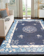 Navy Blue 2' x 3' 1 Boutique Rectangle Area Rug Chenille Polyester Cotton Traditional Oriental Inspired Classical Carpet for Living Rooms Dining Office Space Interior Design for Sale at Rug Engine
