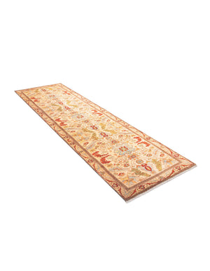 Beige 3' 3 x 11' 10 Boutique Runner Area Rug Chenille Polyester Cotton Traditional Oriental Inspired Classical Carpet for Living Rooms Dining Office Space Interior Design for Sale at Rug Engine