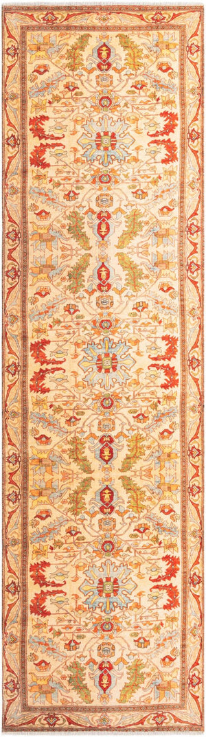 Beige 3' 3 x 11' 10 Boutique Runner Area Rug Chenille Polyester Cotton Traditional Oriental Inspired Classical Carpet for Living Rooms Dining Office Space Interior Design for Sale at Rug Engine