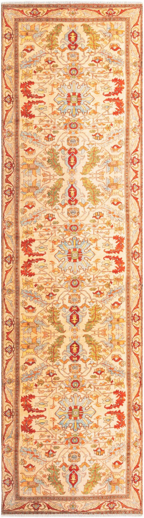 Beige 3' 3 x 11' 10 Boutique Runner Area Rug Chenille Polyester Cotton Traditional Oriental Inspired Classical Carpet for Living Rooms Dining Office Space Interior Design for Sale at Rug Engine