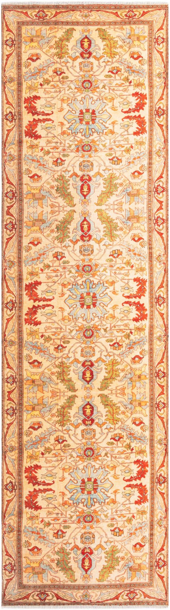 Beige 3' 3 x 11' 10 Boutique Runner Area Rug Chenille Polyester Cotton Traditional Oriental Inspired Classical Carpet for Living Rooms Dining Office Space Interior Design for Sale at Rug Engine