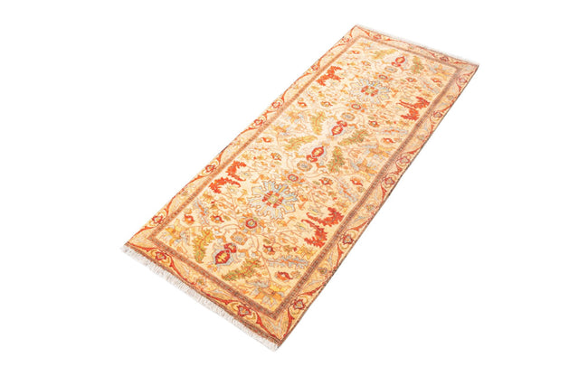 Beige 2' x 5' 1 Boutique Runner Area Rug Chenille Polyester Cotton Traditional Oriental Inspired Classical Carpet for Living Rooms Dining Office Space Interior Design for Sale at Rug Engine