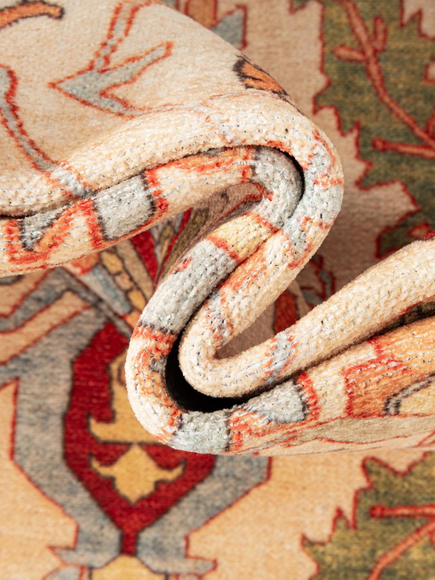 Beige 3' 11 x 5' 11 Boutique Rectangle Area Rug Chenille Polyester Cotton Traditional Oriental Inspired Classical Carpet for Living Rooms Dining Office Space Interior Design for Sale at Rug Engine