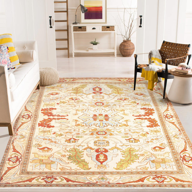 Beige 9' x 11' 10 Boutique Rectangle Area Rug Chenille Polyester Cotton Traditional Oriental Inspired Classical Carpet for Living Rooms Dining Office Space Interior Design for Sale at Rug Engine
