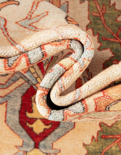 Beige 3' 3 x 11' 10 Boutique Runner Area Rug Chenille Polyester Cotton Traditional Oriental Inspired Classical Carpet for Living Rooms Dining Office Space Interior Design for Sale at Rug Engine