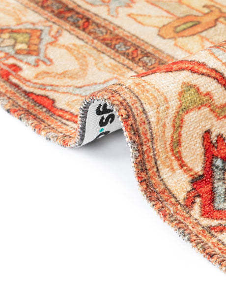 Beige 3' 3 x 11' 10 Boutique Runner Area Rug Chenille Polyester Cotton Traditional Oriental Inspired Classical Carpet for Living Rooms Dining Office Space Interior Design for Sale at Rug Engine