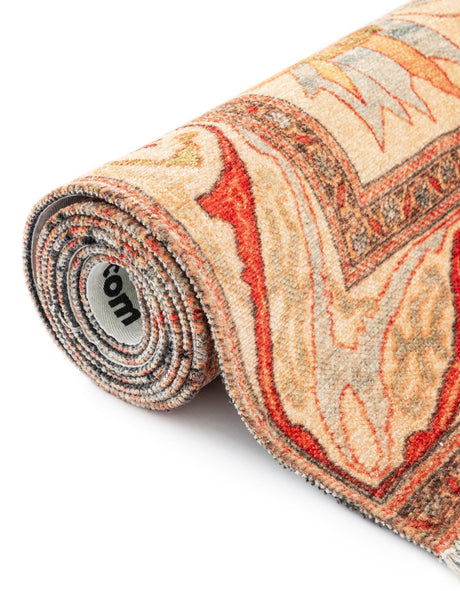 Beige 3' 3 x 11' 10 Boutique Runner Area Rug Chenille Polyester Cotton Traditional Oriental Inspired Classical Carpet for Living Rooms Dining Office Space Interior Design for Sale at Rug Engine