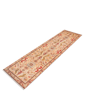 Beige 2' x 8' Boutique Runner Area Rug Chenille Polyester Cotton Traditional Oriental Inspired Classical Carpet for Living Rooms Dining Office Space Interior Design for Sale at Rug Engine