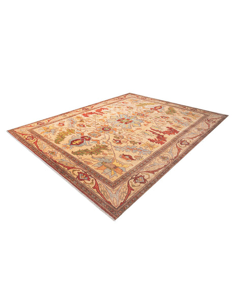 Beige 9' x 11' 10 Boutique Rectangle Area Rug Chenille Polyester Cotton Traditional Oriental Inspired Classical Carpet for Living Rooms Dining Office Space Interior Design for Sale at Rug Engine
