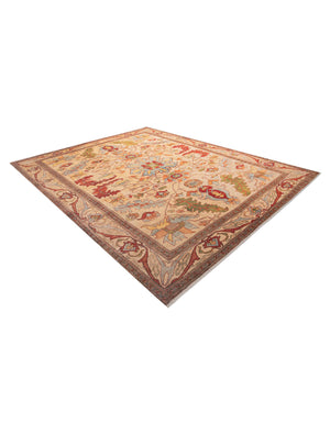 Beige 9' x 11' 10 Boutique Rectangle Area Rug Chenille Polyester Cotton Traditional Oriental Inspired Classical Carpet for Living Rooms Dining Office Space Interior Design for Sale at Rug Engine