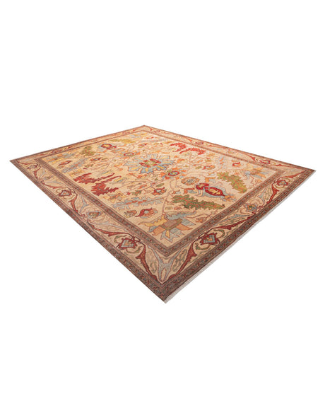 Beige 9' x 11' 10 Boutique Rectangle Area Rug Chenille Polyester Cotton Traditional Oriental Inspired Classical Carpet for Living Rooms Dining Office Space Interior Design for Sale at Rug Engine