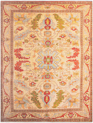 Beige 9' x 11' 10 Boutique Rectangle Area Rug Chenille Polyester Cotton Traditional Oriental Inspired Classical Carpet for Living Rooms Dining Office Space Interior Design for Sale at Rug Engine