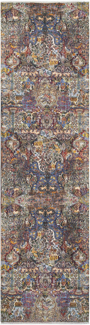 Multicolor 3' 3 x 11' 10 Boutique Runner Area Rug Chenille Polyester Cotton Traditional Oriental Inspired Classical Carpet for Living Rooms Dining Office Space Interior Design for Sale at Rug Engine