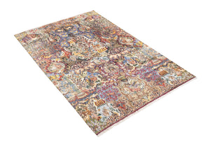 Multicolor 3' 11 x 5' 11 Boutique Rectangle Area Rug Chenille Polyester Cotton Traditional Oriental Inspired Classical Carpet for Living Rooms Dining Office Space Interior Design for Sale at Rug Engine