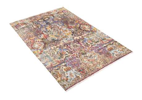 Multicolor 3' 11 x 5' 11 Boutique Rectangle Area Rug Chenille Polyester Cotton Traditional Oriental Inspired Classical Carpet for Living Rooms Dining Office Space Interior Design for Sale at Rug Engine