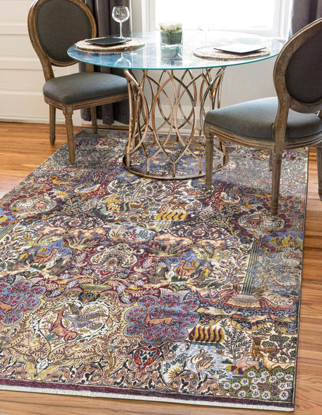 Multicolor 2' x 3' 1 Boutique Rectangle Area Rug Chenille Polyester Cotton Traditional Oriental Inspired Classical Carpet for Living Rooms Dining Office Space Interior Design for Sale at Rug Engine